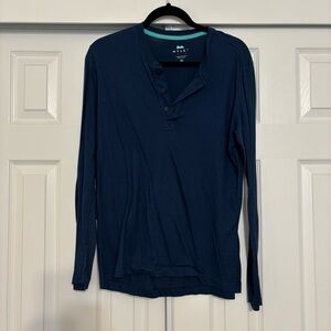Men's Navy Blue Henley Shirt